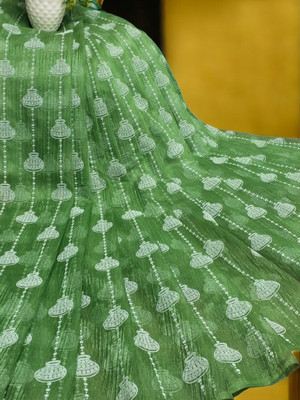 Sachita Printed Bollywood Georgette Saree(Dark Green)