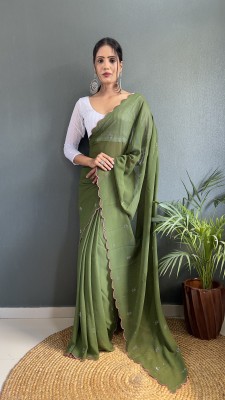 MM VENTURE Embroidered Bollywood Georgette Saree(Green)