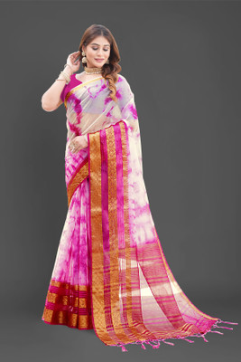 Aarunika SBT Printed Bollywood Organza Saree(Pink)