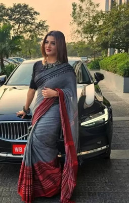Sabita Self Design Handloom Handloom Cotton Blend Saree(Grey)