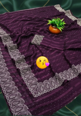 Jay hanuman fabrics Embellished Bollywood Georgette Saree(Purple)