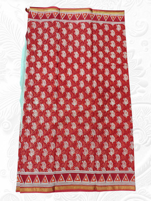 MAATARA TEXTILE AND COLLECTION Printed Bollywood Pure Cotton Saree(Multicolor)