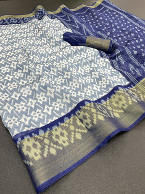 Kjs Woven Pochampally Cotton Silk Saree(Multicolor)