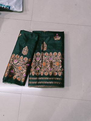 Garbguru Woven Mekhela Chador Pure Silk Saree(Green)