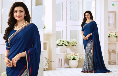 peer store Floral Print Bollywood Georgette, Chiffon Saree(Multicolor)