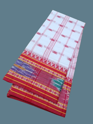 Priyongboda Woven Tant Cotton Blend Saree(White)