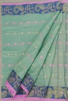 ButiQ Self Design Tant Pure Cotton Saree(Grey)