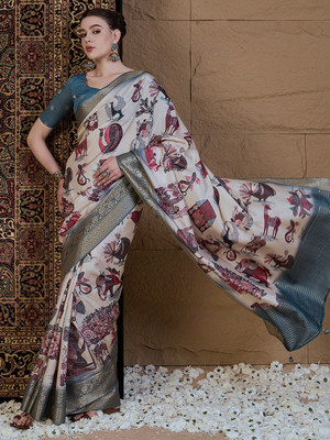 ANOUK Woven Chinnalapattu Viscose Rayon Saree(Beige)
