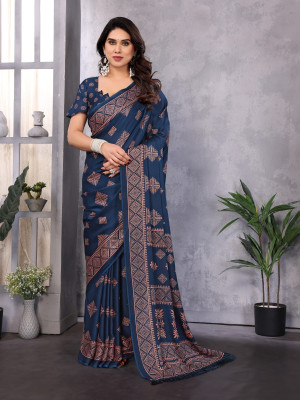 WELE DERBIES Printed Daily Wear Chiffon, Georgette Saree(Maroon)