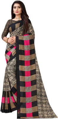 Kanooda Prints Printed Daily Wear Georgette Saree(Maroon)