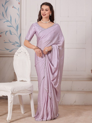 ANOUK Solid/Plain Daily Wear Satin Saree(Maroon)