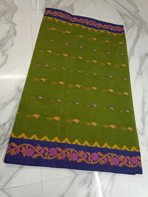 Kanokanjoli Woven Jamdani Handloom Cotton Blend Saree(Multicolor)