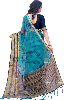 Aarunika IC Dyed Bollywood Organza Saree(Blue)