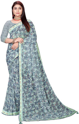 Shree Sanskruti Trendz Printed Daily Wear Georgette Saree(Grey)