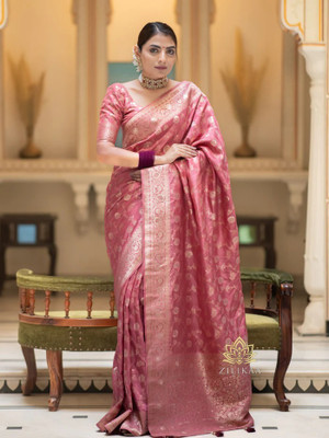 KAKADIYA Woven Banarasi Pure Silk Saree(Multicolor)