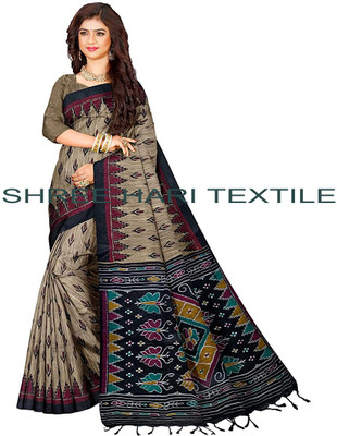 Shree Hari Printed Sambalpuri Cotton Blend Saree(Multicolor)