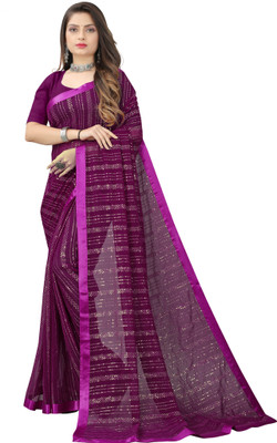 Apnisha Embellished Bollywood Georgette Saree(Purple)