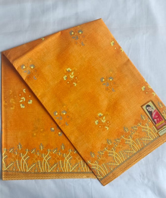 Minu Fashion Woven, Printed, Digital Print Bollywood Pure Cotton Saree(Yellow)
