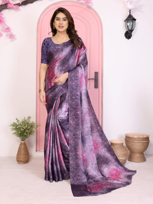 Soor Panchi Printed Bollywood Tussar Silk Saree(Purple)