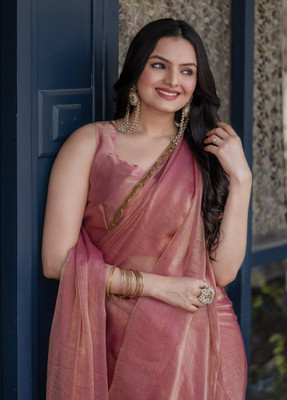 COSBILA FASHION Embellished Bollywood Silk Blend Saree(Multicolor)