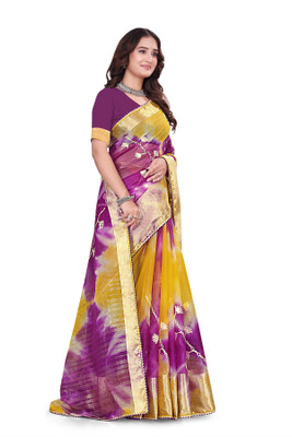 Aarunika SST Embroidered Bollywood Organza Saree(Magenta)