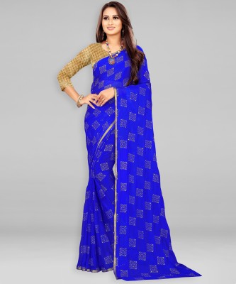 Divastri Printed Daily Wear Chiffon Saree(Blue)