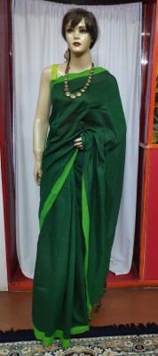 Shamppas Woven Handloom Pure Cotton Saree(Green)