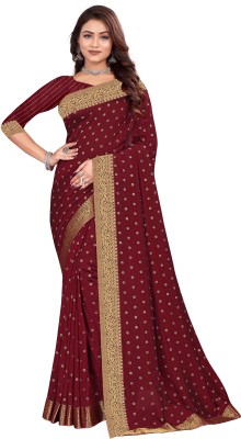 Rangrsiya Embroidered Bollywood Chiffon Saree(Maroon)