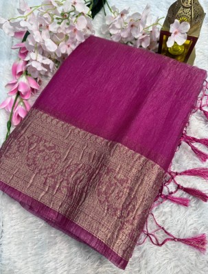 Divastri Dyed Banarasi Tissue Saree(Pink)