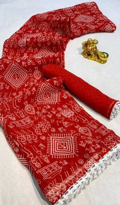 Suresh Printed Bollywood Georgette Saree(Multicolor)