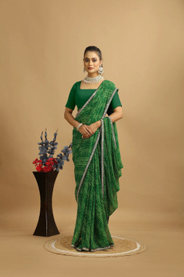 MAHARAJ SAREES Digital Print Bollywood Georgette Saree(Green)