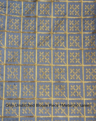 Shantuba textiles Embroidered Banarasi Silk Blend Saree(Grey)