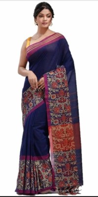 Shyamalisaree Self Design Tant Pure Cotton Saree(Blue)