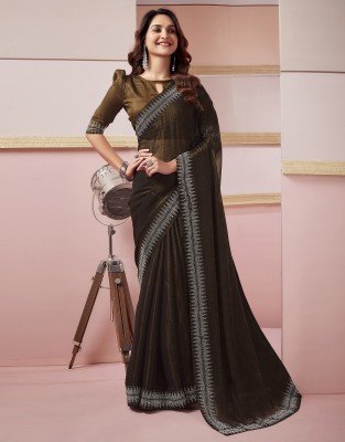 Satrani Embellished Bollywood Chiffon, Georgette Saree(Black)