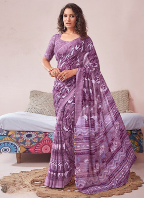 Panchvati NX Printed Bollywood Georgette Saree(Purple)