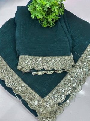 Bhavnfashion Color Block, Self Design, Solid/Plain Bollywood Art Silk, Pure Silk Saree(Green)