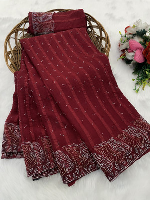 Radheradhey Embellished Bollywood Georgette Saree(Maroon)