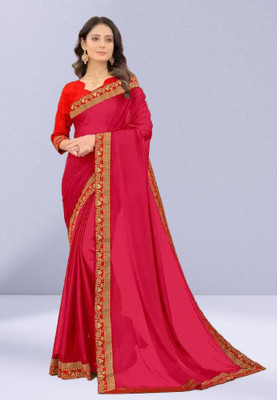 B K CREATION Self Design Daily Wear Art Silk Saree(Pink)