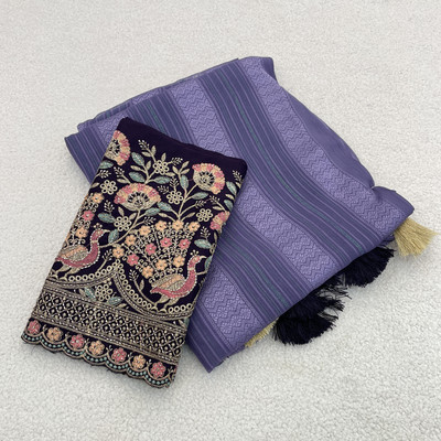 NEELMADHAV FASHION Embellished Bollywood Georgette Saree(Purple)