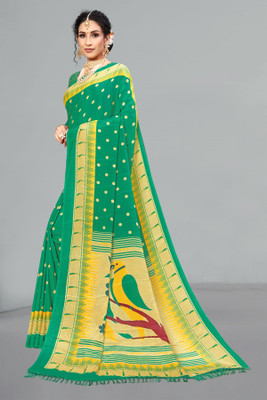 Ruhabs Striped Daily Wear Crepe Saree(Multicolor)