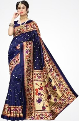 Saadhvi Printed Mysore Pure Silk Saree(Blue)