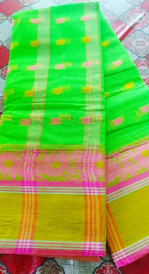 Aishani tant saree ghar Self Design Tant Pure Cotton Saree(Cream)