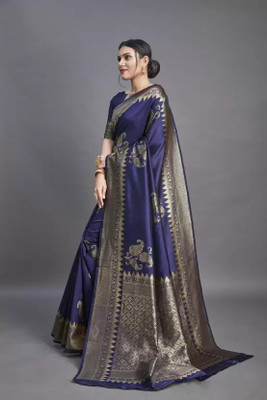 SWAMI STUDIO Solid/Plain Banarasi Art Silk Saree(Purple)