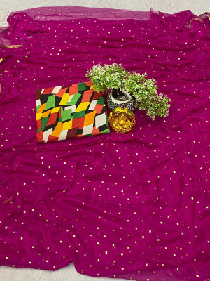 Vrise Life Style Embellished Daily Wear Chiffon Saree(Purple)