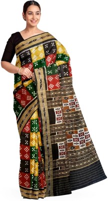 Ethnic Sarees Orissa Printed Sambalpuri Pure Cotton Saree(Green)