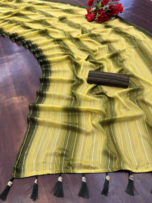 GO SID WORLD TRADE Self Design Bollywood Georgette Saree(Light Green)