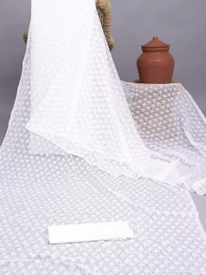 Nexaafashion Embroidered Bollywood Net Saree(Pack of 2, White)
