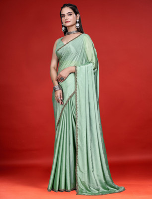 PRTRENDZ Woven Bollywood Jimmy choo Saree(Light Green)