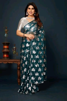 Sakifashion Printed Bollywood Net Saree(Multicolor)