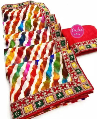 HouseOfCommon Dyed Bollywood Georgette Saree(Multicolor)